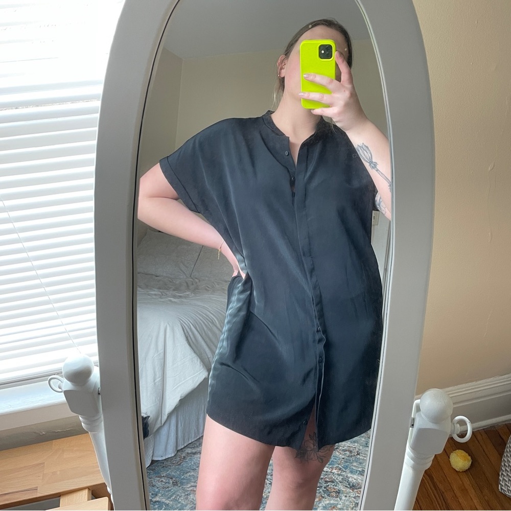 Black prologue button down t-shirt dress